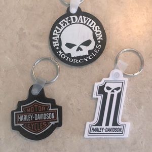 Set of 3 Rubber Harley Davidson key chain